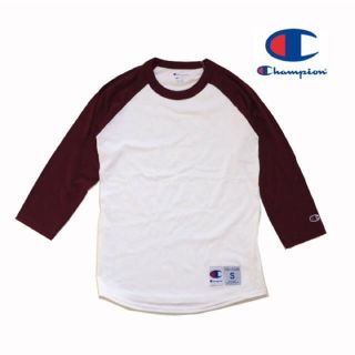 チャンピオン(Champion)の新品【CHAMPION チャンピオン】7分袖 Tシャツ ベースボール 茶/白(その他)