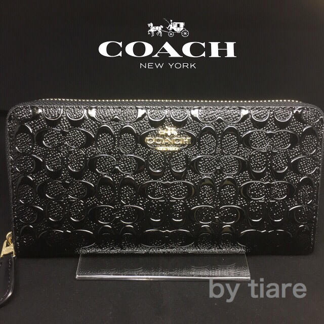 COACH(コーチ)の限定セール❣️新品コーチ長財布F54805パテントレザーシグネチャー2017最新 レディースのファッション小物(財布)の商品写真