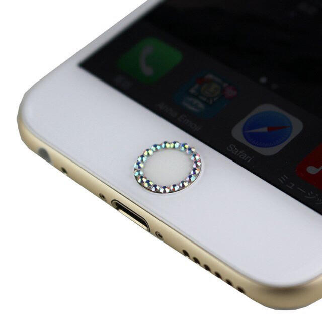 iPhone6/6S/7 指紋認証 ストーン ホームボタン シール（オーロラ） スマホ/家電/カメラのスマホアクセサリー(保護フィルム)の商品写真