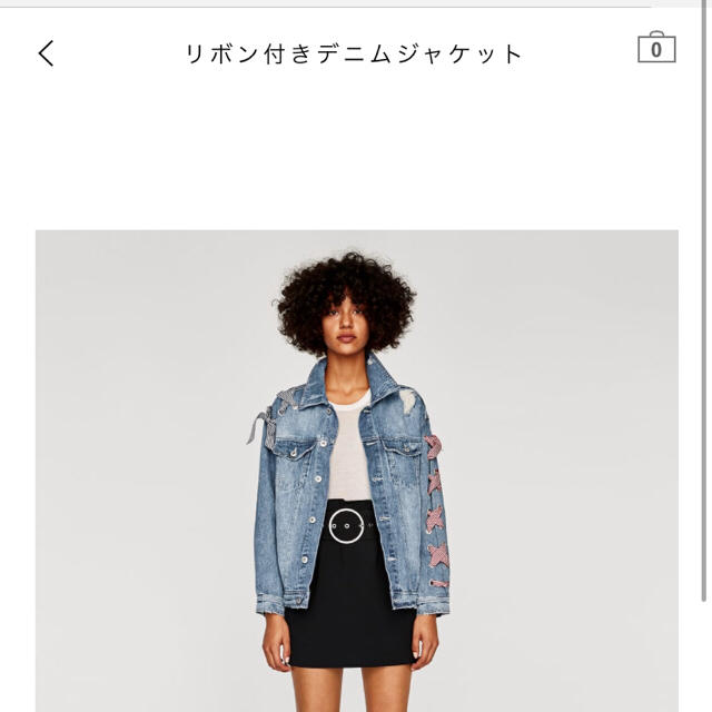 Zara リボン付きデニムジャケット