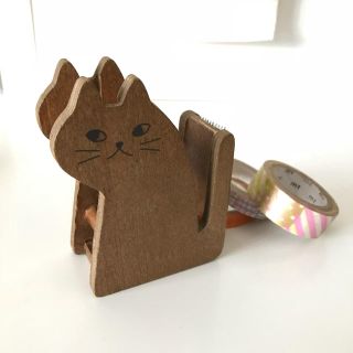 猫の木製テープカッター(その他)