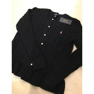 ポロラルフローレン(POLO RALPH LAUREN)のラルフローレン☆ ケーブルコットン・ぺプラムカーディガン ☆ガールズXL(カーディガン)