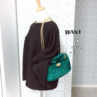 キャセリーニ(Casselini)の【casselini】グリーンベロアチェーンBAG✩︎美品(ショルダーバッグ)