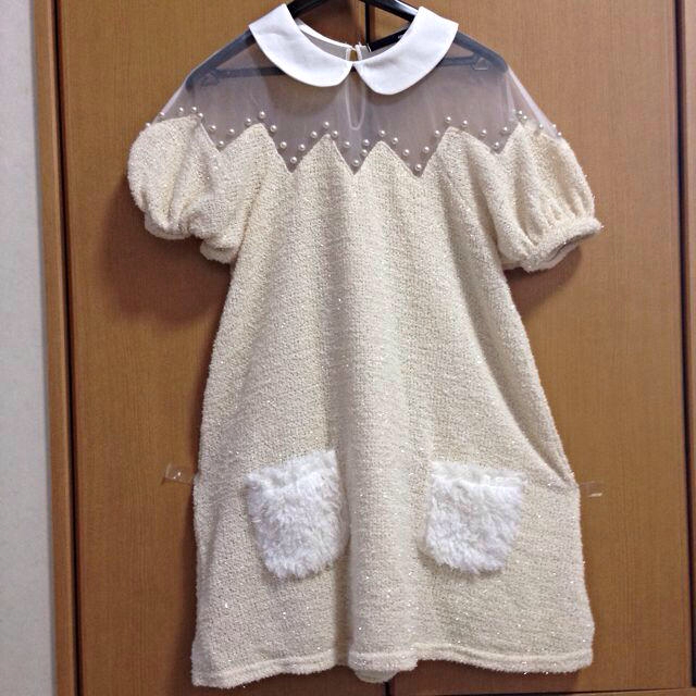 one spo(ワンスポ)のパール刺繍オーガンジーワンピース♡ レディースのワンピース(ミニワンピース)の商品写真