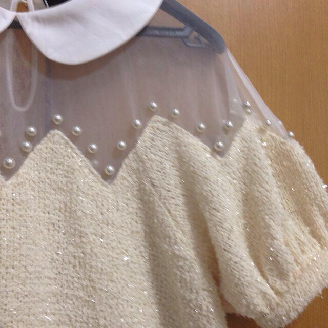 one spo(ワンスポ)のパール刺繍オーガンジーワンピース♡ レディースのワンピース(ミニワンピース)の商品写真