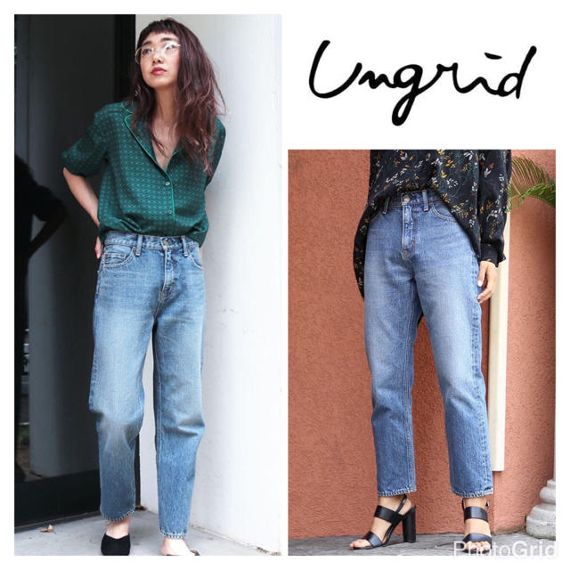 Ungrid(アングリッド)の【新品】Ungrid クロップドハイウエストストレートデニム レディースのパンツ(デニム/ジーンズ)の商品写真