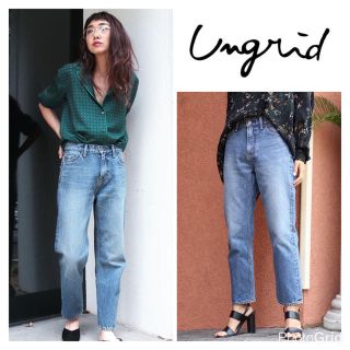 アングリッド(Ungrid)の【新品】Ungrid クロップドハイウエストストレートデニム(デニム/ジーンズ)