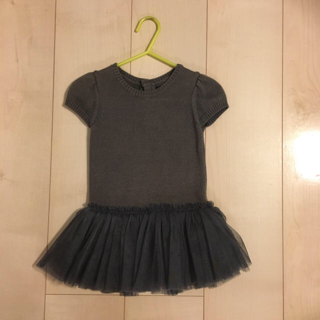 babyGAP(ベビーギャップ)のベビーギャップ　チュール付ニットワンピ キッズ/ベビー/マタニティのベビー服(~85cm)(ワンピース)の商品写真