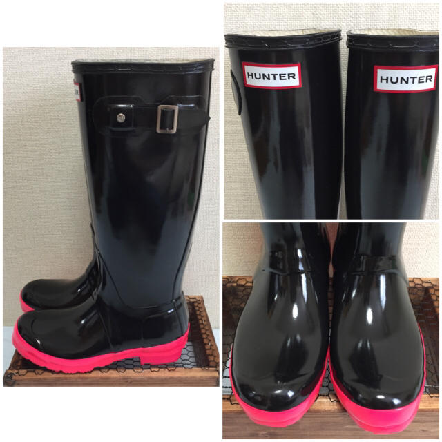 HUNTER(ハンター)の【美品】HUNTER ORIGINAL NEON PINK 希少 レア レディースの靴/シューズ(レインブーツ/長靴)の商品写真