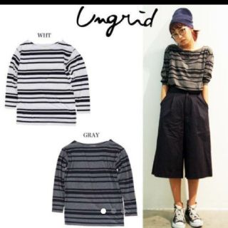 アングリッド(Ungrid)の再出品前セール♪[新品]アングリッド♡ランダムボーダーニットトップス(カットソー(長袖/七分))