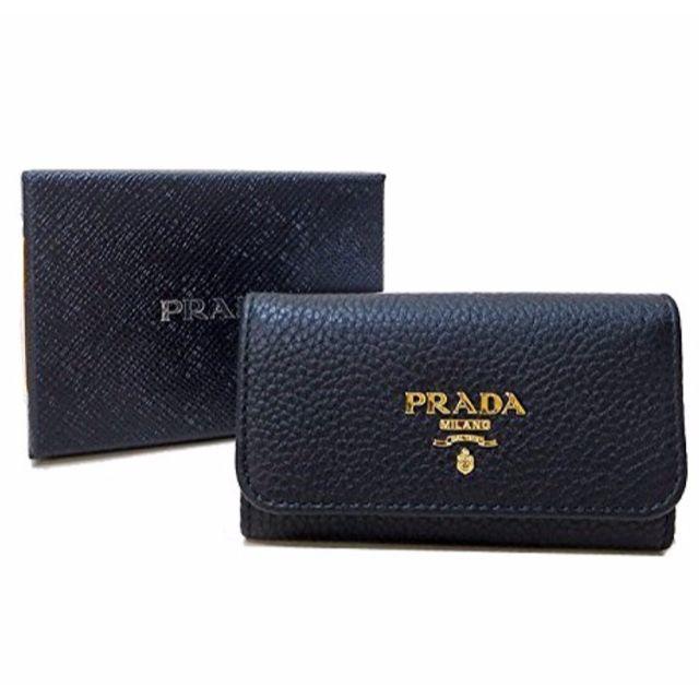 PRADA(プラダ)のPRADAキーケース　１PG222 VITELLO GRAIN ブラック メンズのファッション小物(キーケース)の商品写真