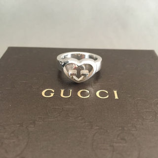 グッチ(Gucci)のGUCCI  人気  美品  ハート型  GG  ロゴリング  シルバー(リング(指輪))