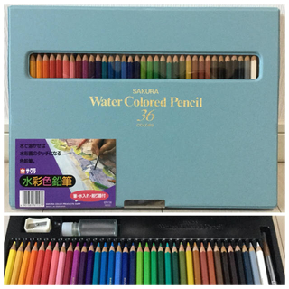 サクラクレパス(サクラクレパス)の水彩色鉛筆36色セット 新品未使用 イギリス製サクラクレパス 約45％引き(色鉛筆)