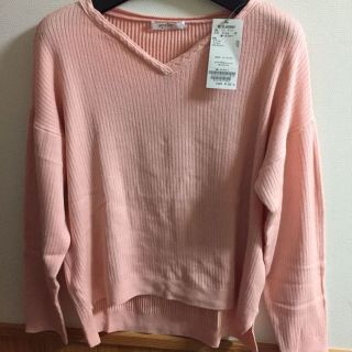 ダブルクローゼット(w closet)の新品 amelier MAJESTIC LEGON  襟ケーブルVプルオーバー(ニット/セーター)