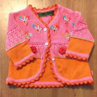 オイリリー(OILILY)の【美品】oilily(オイリリー) 花刺繍カーディガン 62(カーディガン/ボレロ)