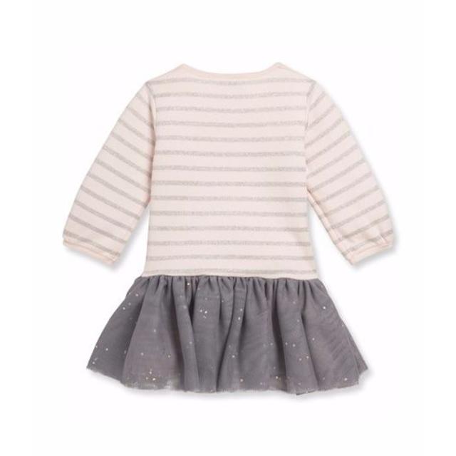 PETIT BATEAU(プチバトー)の★新品/完売★プチバトー★12m74㎝★ボーダーチュールワンピースROSE★ キッズ/ベビー/マタニティのベビー服(~85cm)(ワンピース)の商品写真