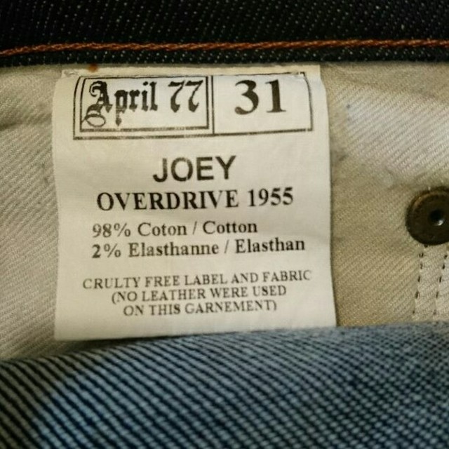 April77(エイプリルセブンティセブン)の【美品】April77 JOEY OVERDRIVE 1955 スキニー デニム メンズのパンツ(デニム/ジーンズ)の商品写真