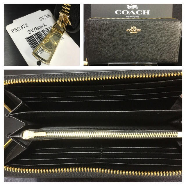 COACH(コーチ)の限定セール❣️新品コーチ長財布F52372ブラック×ゴールド グレインレザー レディースのファッション小物(財布)の商品写真