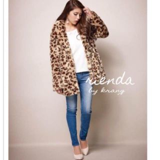 リエンダ(rienda)の定価15000円 高級感rienda レオパードファーコート(毛皮/ファーコート)