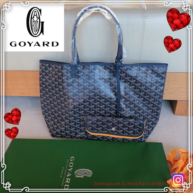 サンルイ【美品】GOYARD ゴヤール トート サンルイPM ネイビー