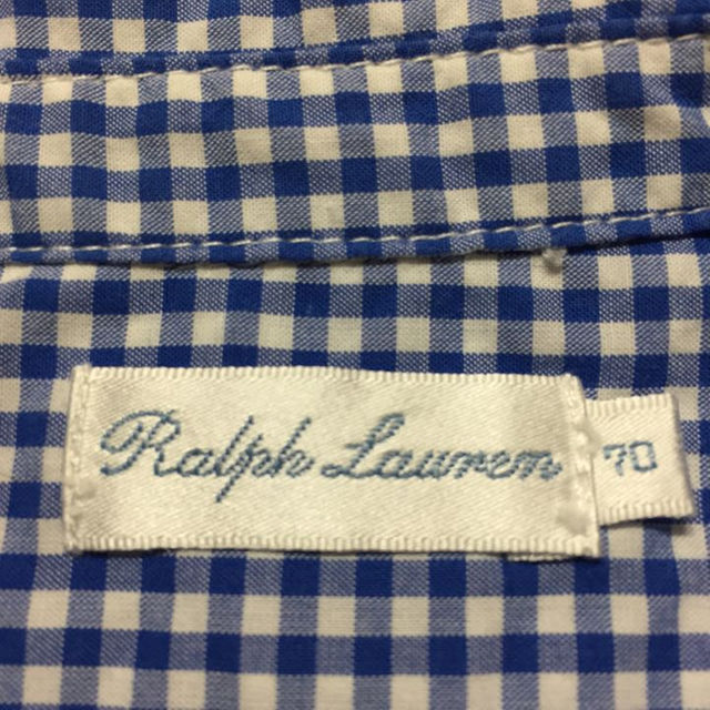 Ralph Lauren(ラルフローレン)の【シーズンオフ特価】ラルフローレン ボタンダウン半袖シャツロンパース 60 70 キッズ/ベビー/マタニティのベビー服(~85cm)(カバーオール)の商品写真