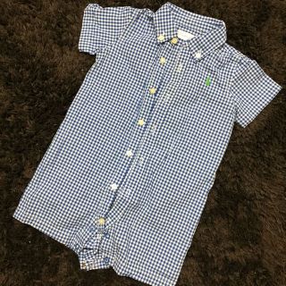 ラルフローレン(Ralph Lauren)の【シーズンオフ特価】ラルフローレン ボタンダウン半袖シャツロンパース 60 70(カバーオール)