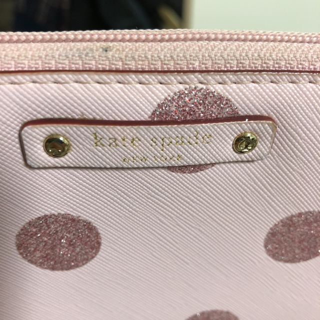 kate spade new york(ケイトスペードニューヨーク)のkate spade ケイトスペード ピンク×ピンク水玉ラメ 長財布 送料込み レディースのファッション小物(財布)の商品写真