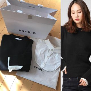 エンフォルド(ENFOLD)のENFOLDエンフォルド★付け襟付ニット&アニエスベレー帽(ニット/セーター)