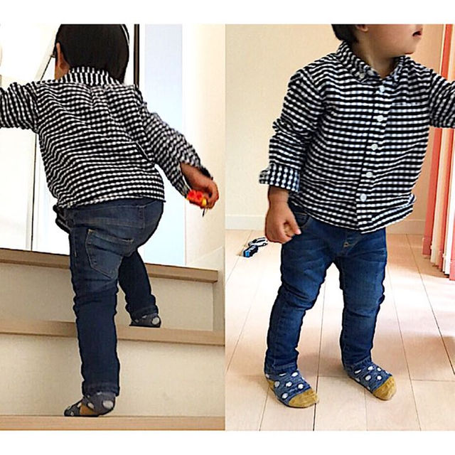 babyGAP(ベビーギャップ)の【110cm】裏地付きストレッチデニム キッズ/ベビー/マタニティのキッズ服男の子用(90cm~)(パンツ/スパッツ)の商品写真