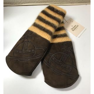 ヴィヴィアンウエストウッド(Vivienne Westwood)の新品タグ付き！ヴィヴィアン レザーグローブ モヘア 手袋 レザー手袋 送料無料♩(手袋)