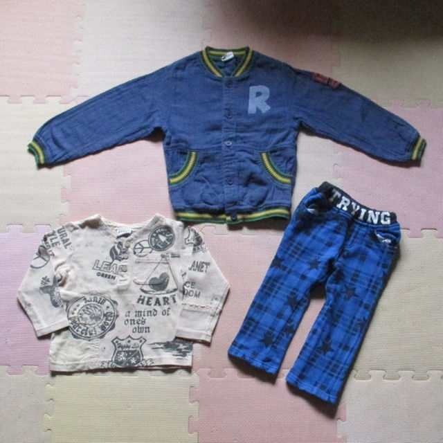 F.O.KIDS(エフオーキッズ)のF.O.KIDS パーカー 長袖Tシャツ 90 丸高衣料パンツ 80 セット キッズ/ベビー/マタニティのベビー服(~85cm)(その他)の商品写真