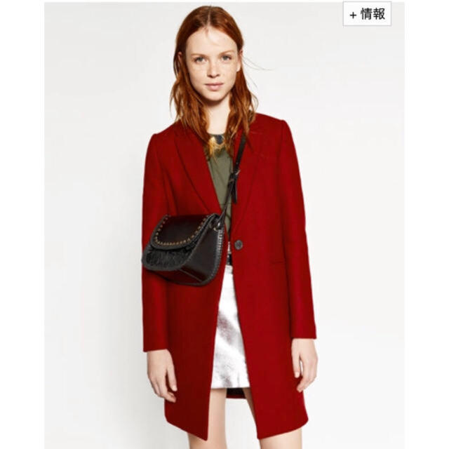 ZARA(ザラ)のZARA チェスターコート 赤 レディースのジャケット/アウター(チェスターコート)の商品写真