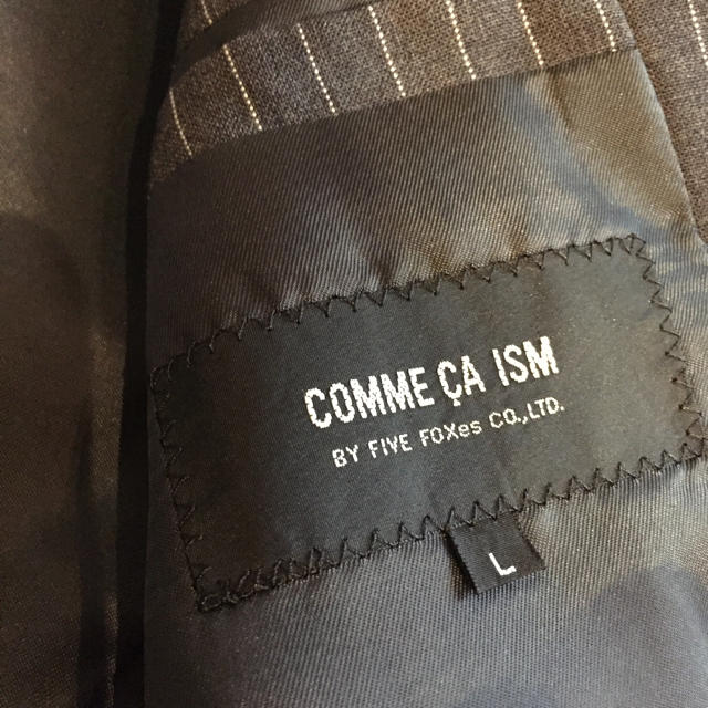 COMME CA ISM(コムサイズム)のコムサイズムComme ca ismウール メンズスーツ グレーストライプL メンズのスーツ(セットアップ)の商品写真