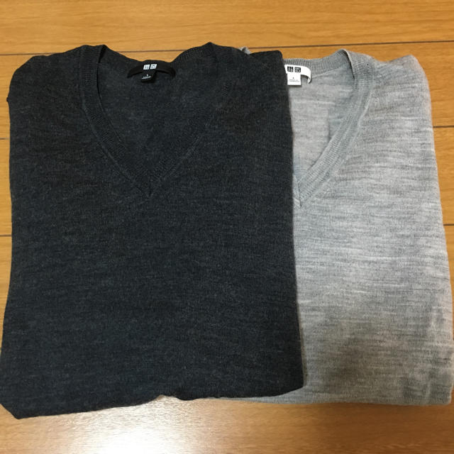 UNIQLO(ユニクロ)のUNIQLOユニクロメリノウールニット2枚セットL レディースのトップス(ニット/セーター)の商品写真