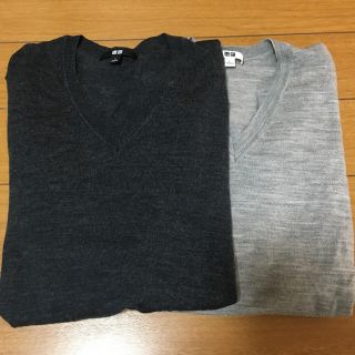 ユニクロ(UNIQLO)のUNIQLOユニクロメリノウールニット2枚セットL(ニット/セーター)