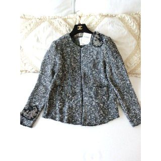 ザラ(ZARA)の新品◆ZARA◆ビジュー付ニットジャケット◆Ｓ(ノーカラージャケット)