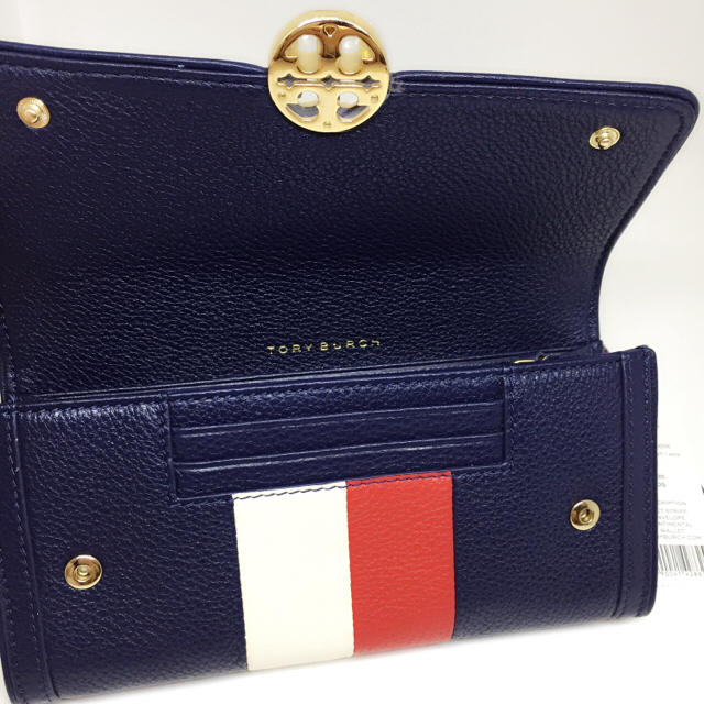 Tory Burch(トリーバーチ)のTory Burch 長財布 ネイビーレッドホワイト ストライプ レディースのファッション小物(財布)の商品写真