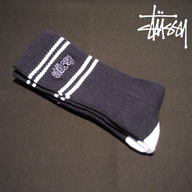 STUSSY(ステューシー)の■  stussy　ソックス  靴下  アウトライン ステューシー ネイビー メンズのレッグウェア(ソックス)の商品写真