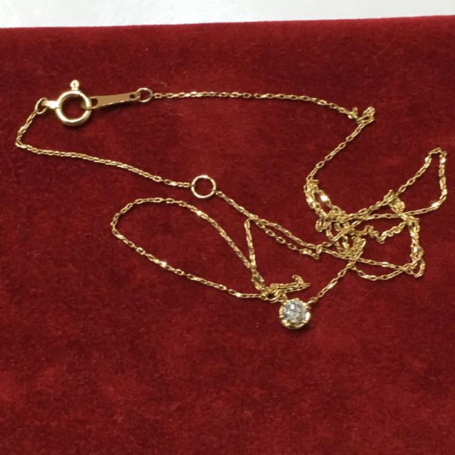ダイヤモンドゴールドネックレス美品 レディースのアクセサリー(ネックレス)の商品写真