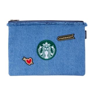 スターバックスコーヒー(Starbucks Coffee)の韓国限定スターバックス(STARBUCKS) デニムDIYポーチ　未使用(ポーチ)