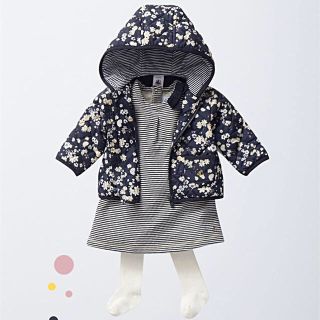 プチバトー(PETIT BATEAU)のご専用です！プチバトー フラワープリントフード付きブルゾン 12m 新品タグ付き(ジャケット/コート)