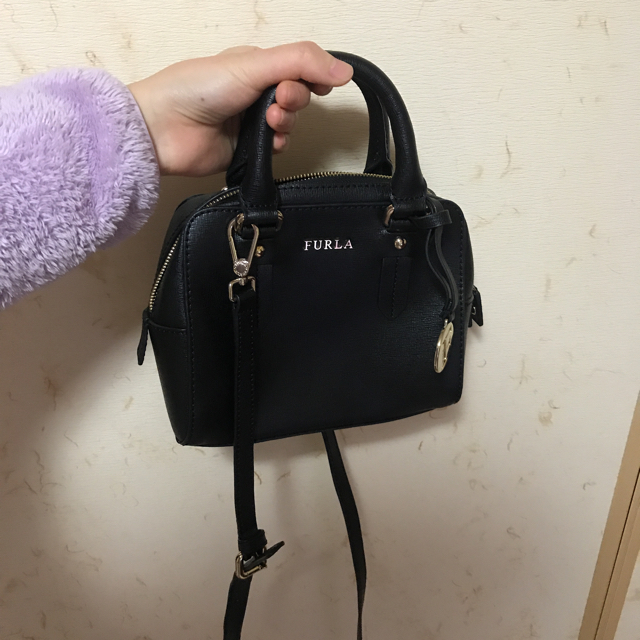 FURLA/フルラ ギネヴラ　黒ブラック　　サフィアーノチェーンショルダーバッグ