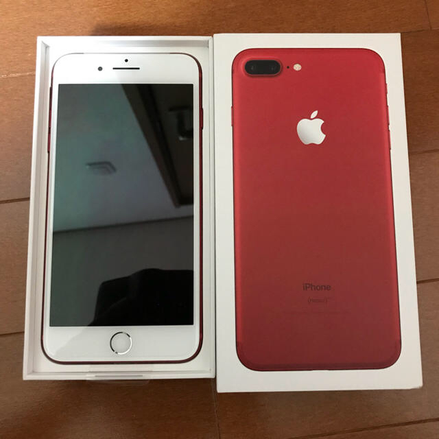 Apple(アップル)のiPhone7 plus RED 128G SIMフリー AppleCare加入 スマホ/家電/カメラのスマートフォン/携帯電話(スマートフォン本体)の商品写真