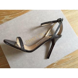 ジミーチュウ(JIMMY CHOO)のジミーチュウ JIMMY CHOO シルバー ラメグリッター サンダル 美品(サンダル)