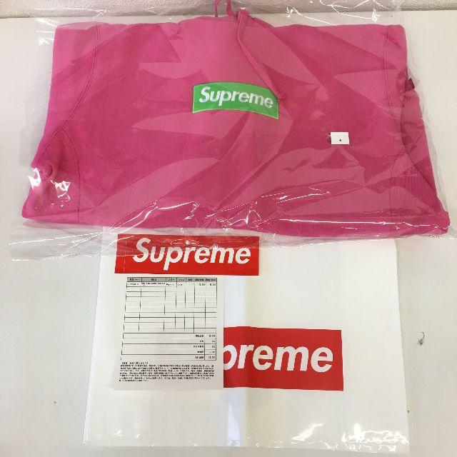 Supreme Box Logo Hooded Sweatshirt ピンク L パーカー