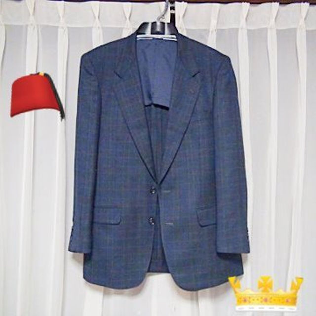 TOHN WIUIAMSのチェックのブレザー日本製 毛１００パーセン (XL) メンズのスーツ(スーツジャケット)の商品写真