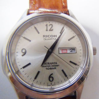 リコー(RICOH)のリコーのクオーツ革ベルト時計　8年電池(腕時計)