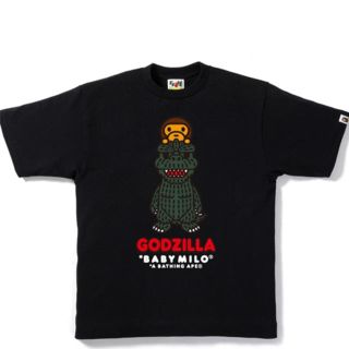 アベイシングエイプ(A BATHING APE)のape  ゴジラ GODZILLA MILO エイプ マイロ 黒Ｌ(Tシャツ/カットソー(半袖/袖なし))