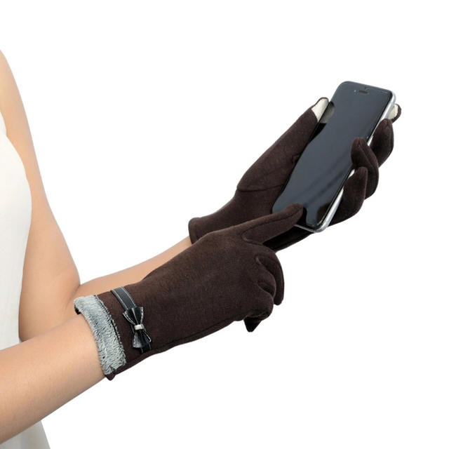 【スマホ対応✨リボンが可愛い手袋】ブラック 各カラーあり✨ レディースのファッション小物(手袋)の商品写真