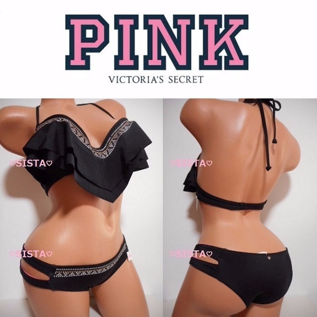 Victoria's Secret(ヴィクトリアズシークレット)のヴィクトリアシークレット PINK プッシュアップ フリフリ ビキニ 水着 レディースの水着/浴衣(水着)の商品写真